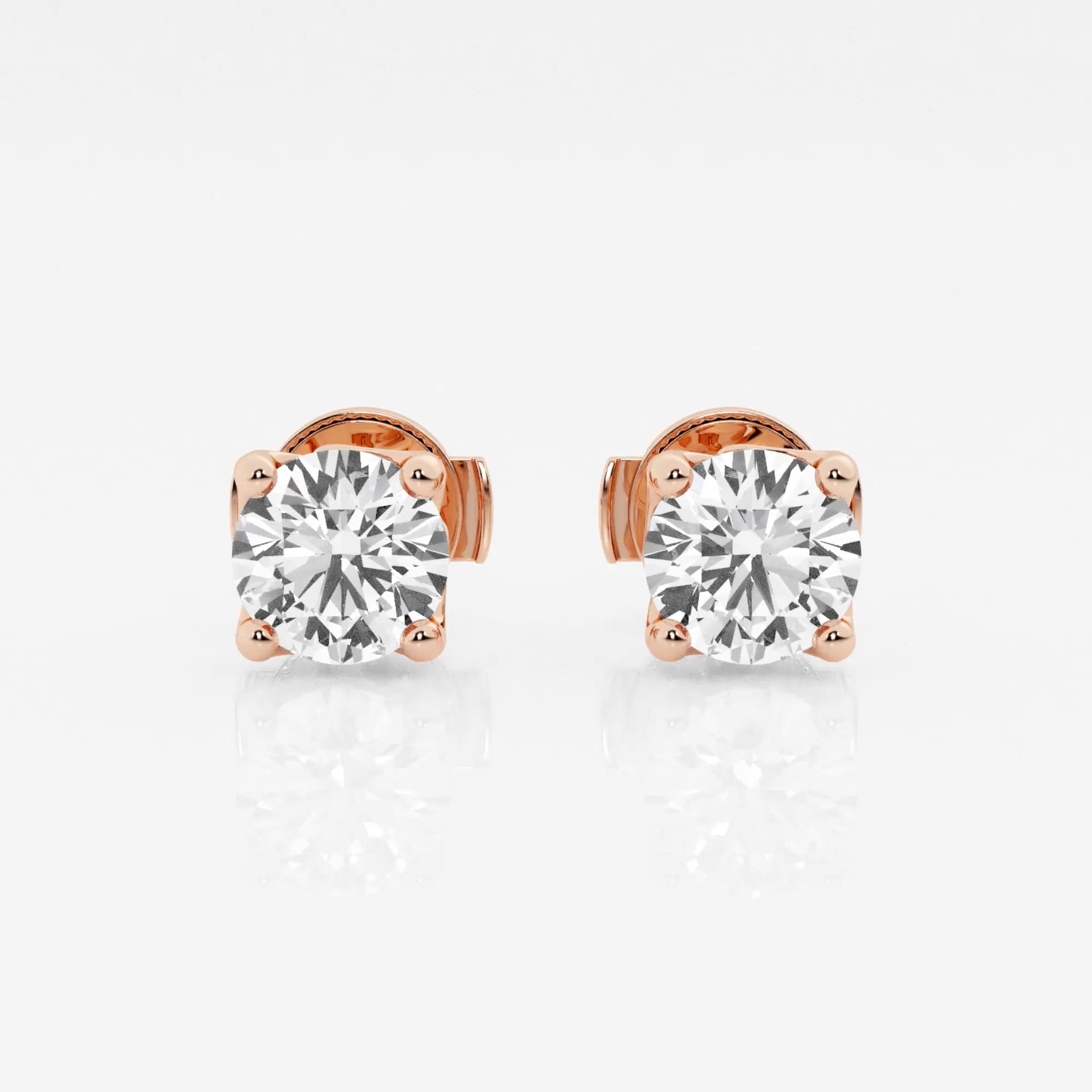 product video for 1 1/2 ctw Round G-H Lab Grown Diamond Twisted Floral Solitaire Certified Stud Earrings