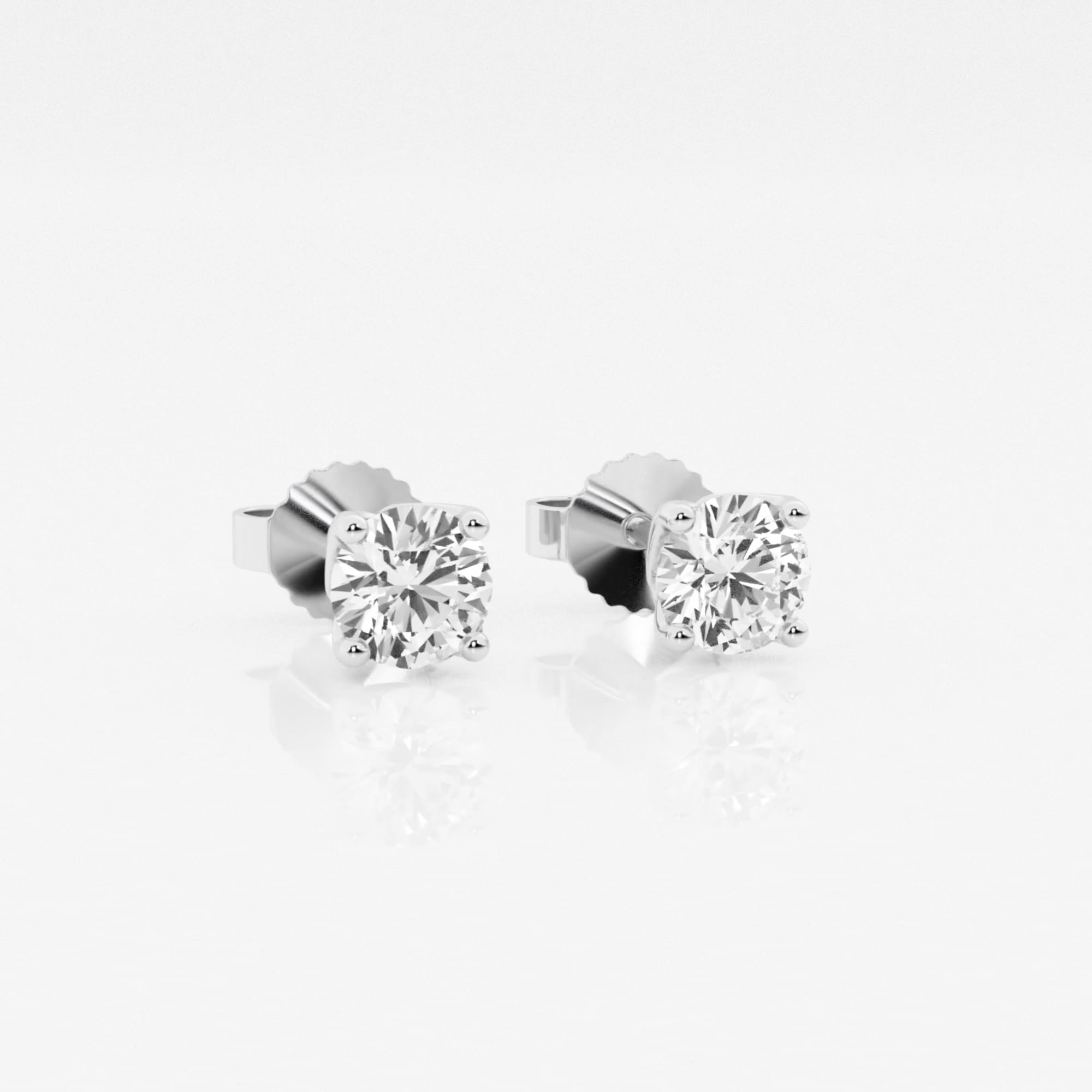 product video for 1/2 ctw Round G-H Lab Grown Diamond Twisted Floral Solitaire Stud Earrings