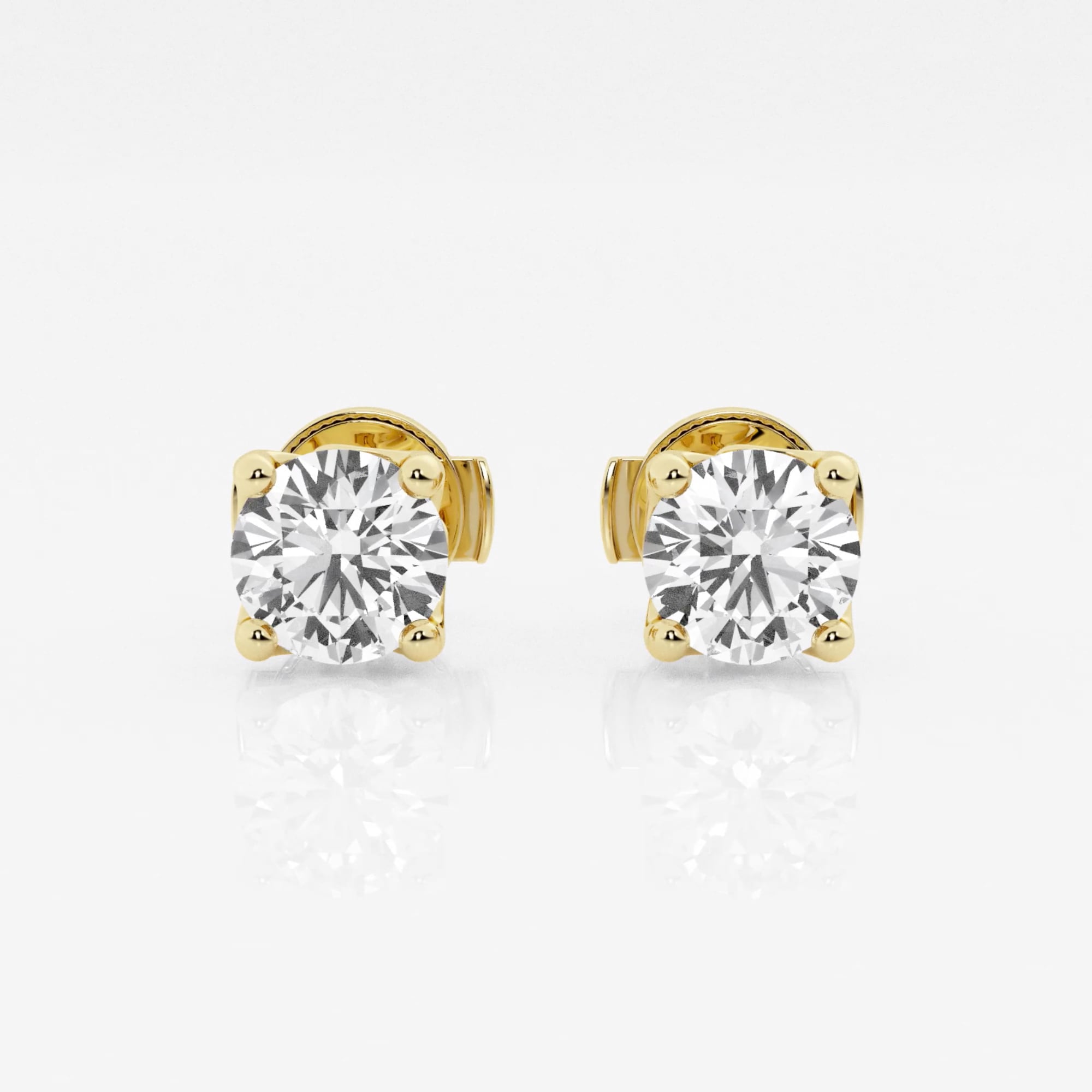 product video for 1 1/2 ctw Round E-F Lab Grown Diamond Twisted Floral Solitaire Certified Stud Earrings