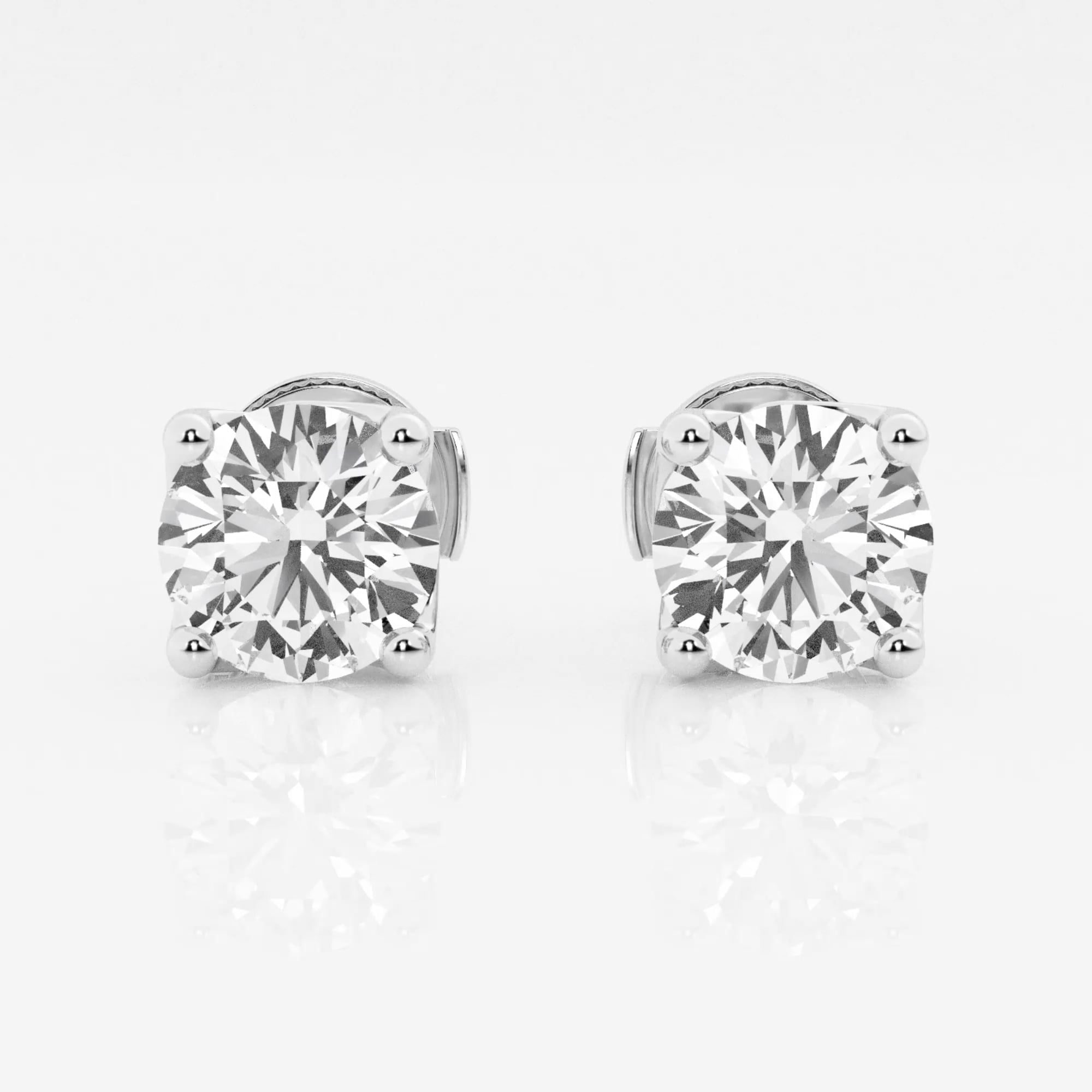 product video for 3 ctw Round E-F Lab Grown Diamond Twisted Floral Solitaire Certified Stud Earrings