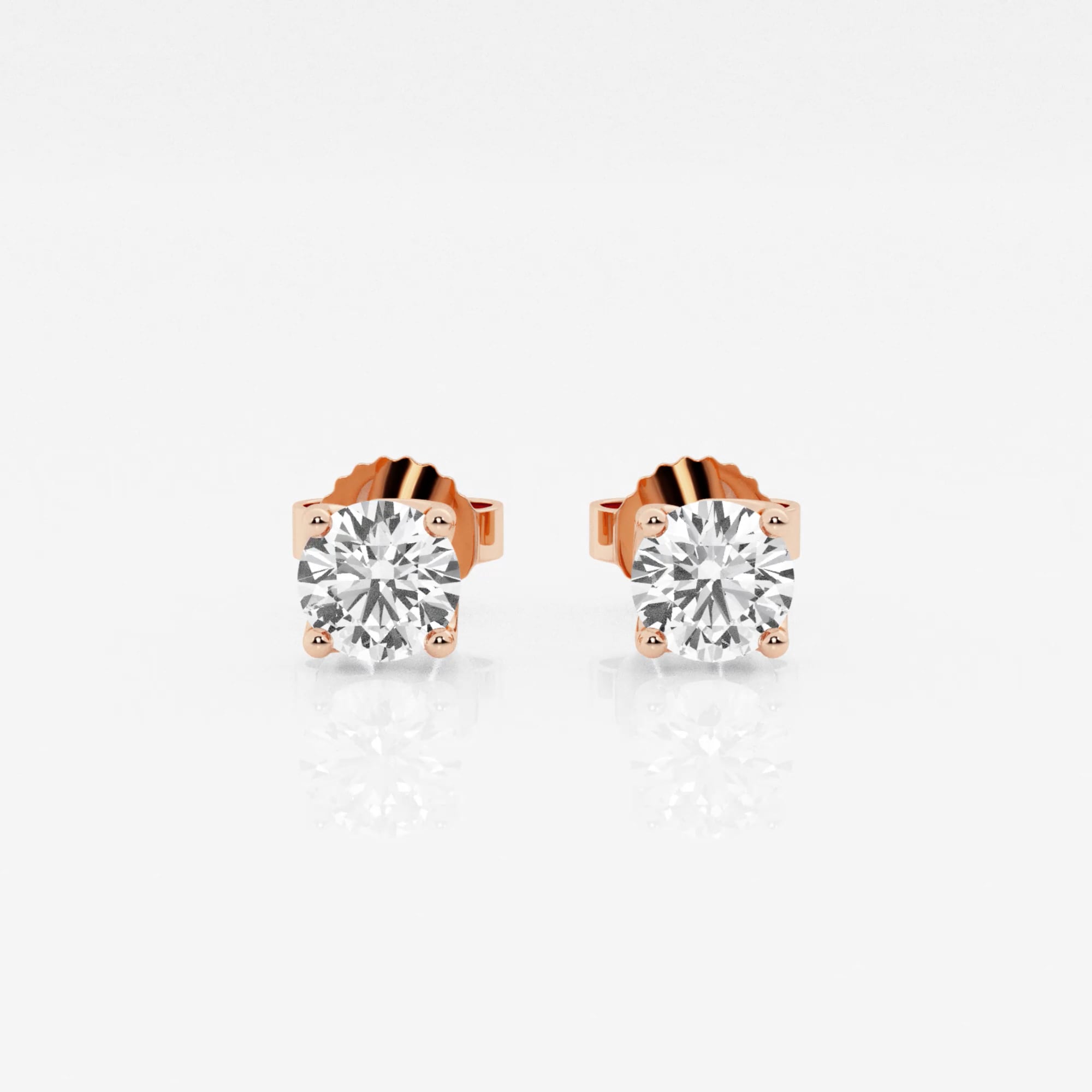 product video for 1/2 ctw Round G-H Lab Grown Diamond Twisted Floral Solitaire Stud Earrings