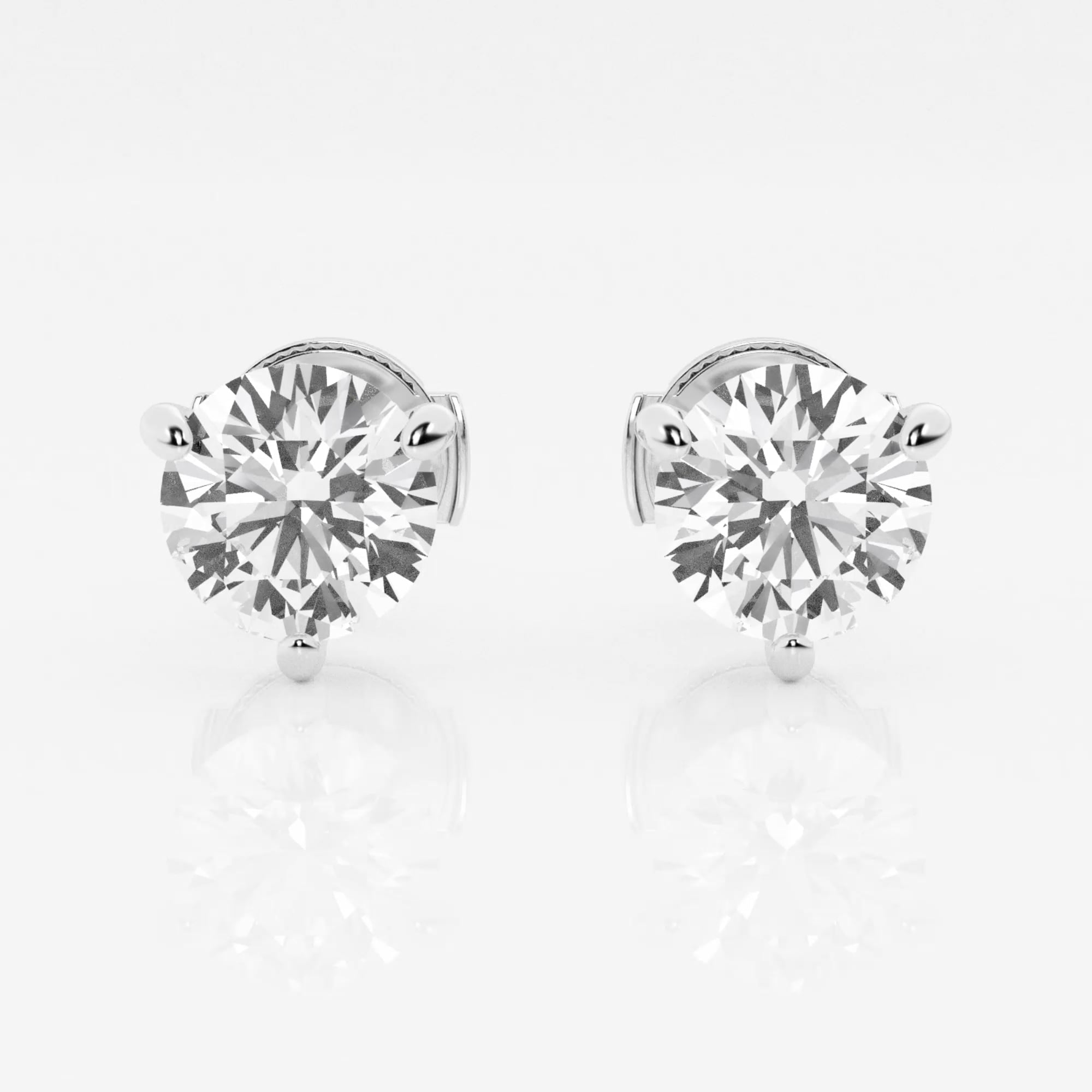product video for 3 ctw Round Near-Colorless Lab Grown Diamond Three Prong Martini Stud Earrings