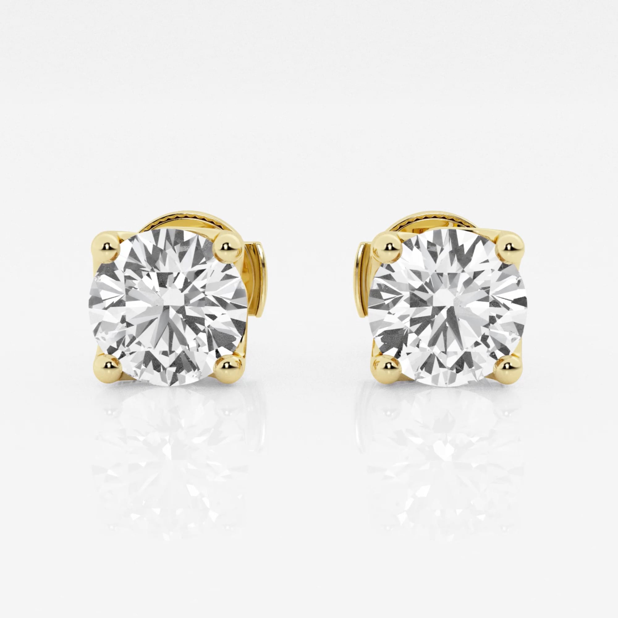 product video for 3 ctw Round G-H Lab Grown Diamond Twisted Floral Solitaire Certified Stud Earrings