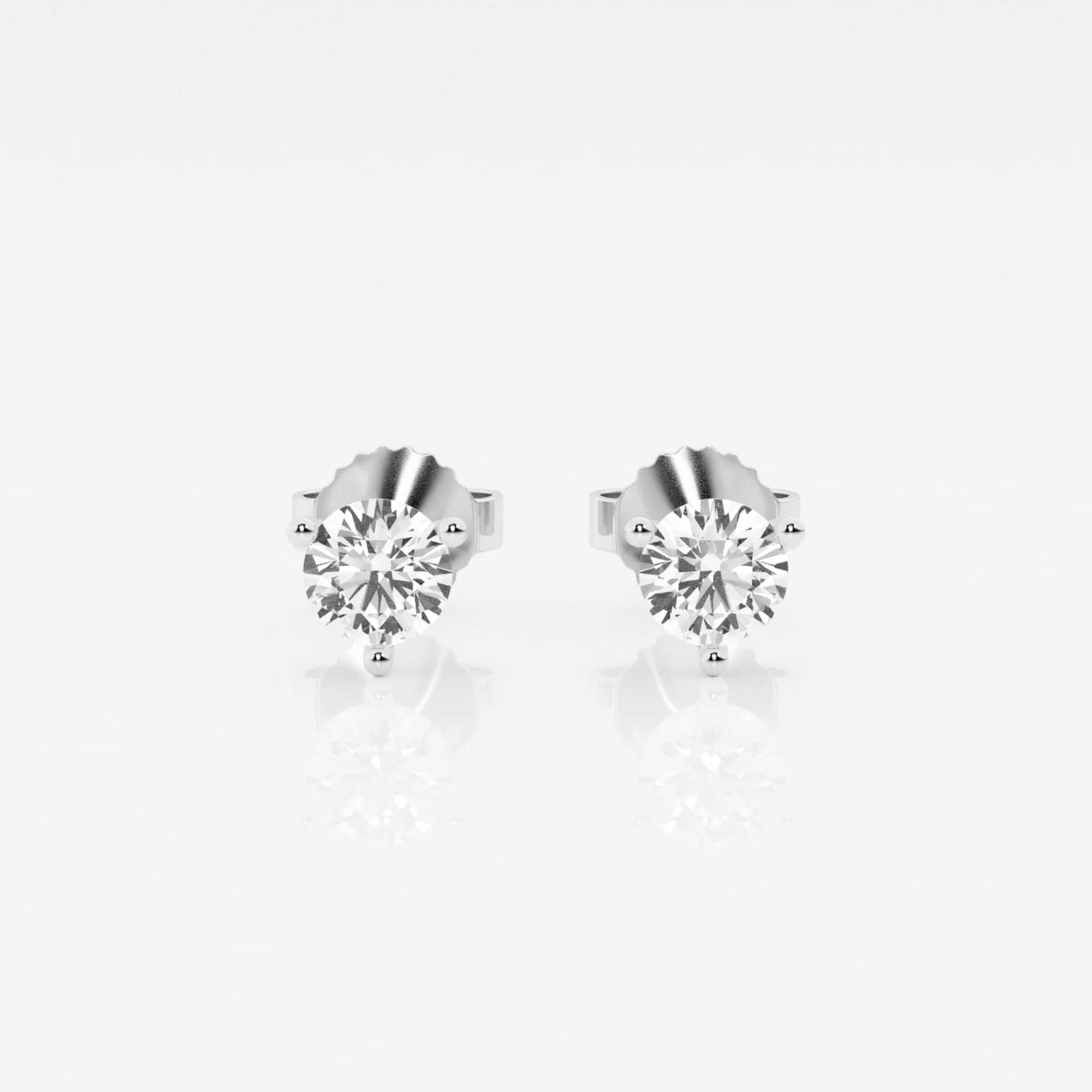 product video for 1/2 ctw Round Colorless Lab Grown Diamond Three Prong Martini Stud Earrings