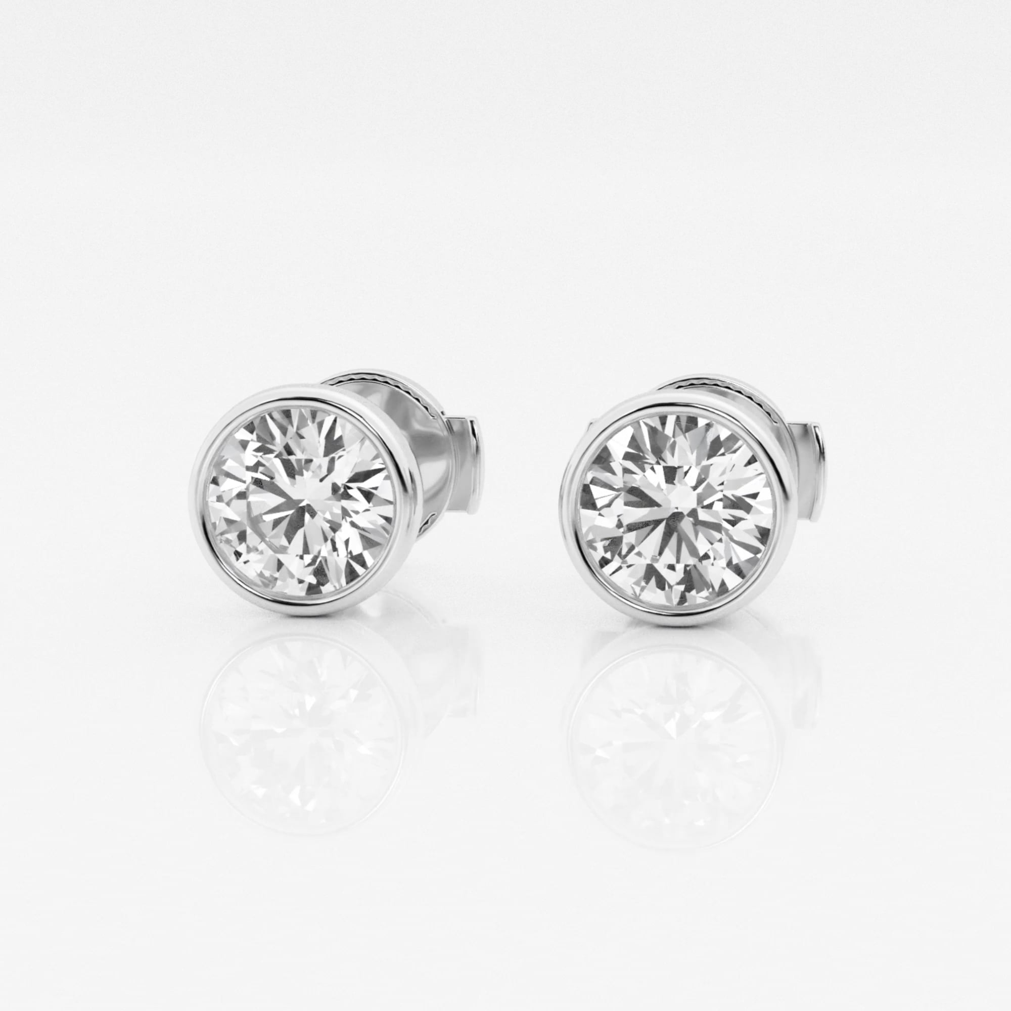 product video for 1 1/2 ctw Round Lab Grown Diamond Bezel Set Solitaire Certified Stud Earrings