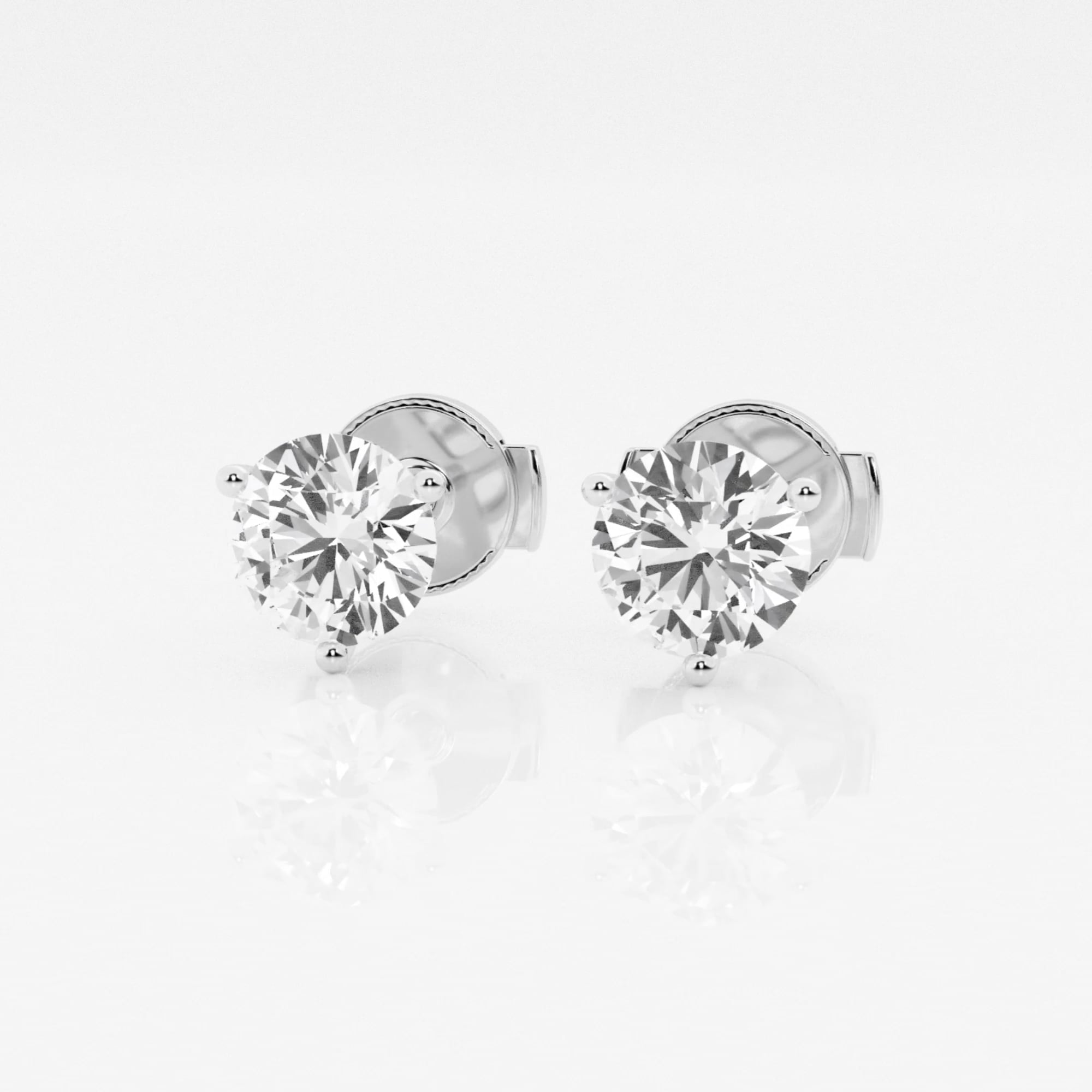 product video for 1 ctw Round Near-Colorless Lab Grown Diamond Three Prong Martini Stud Earrings