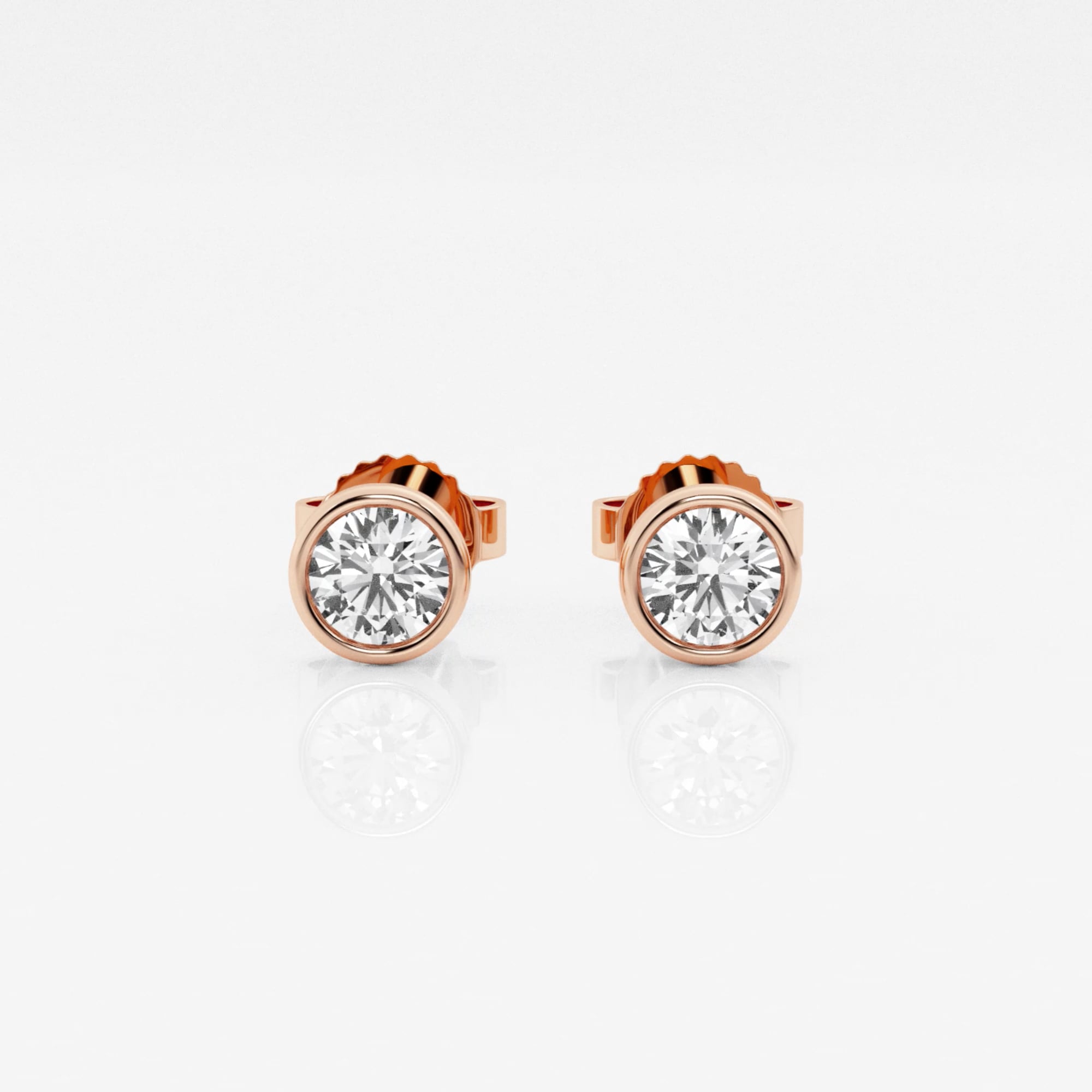 product video for 1/2 ctw Round Lab Grown Diamond Bezel Set Solitaire Stud Earrings