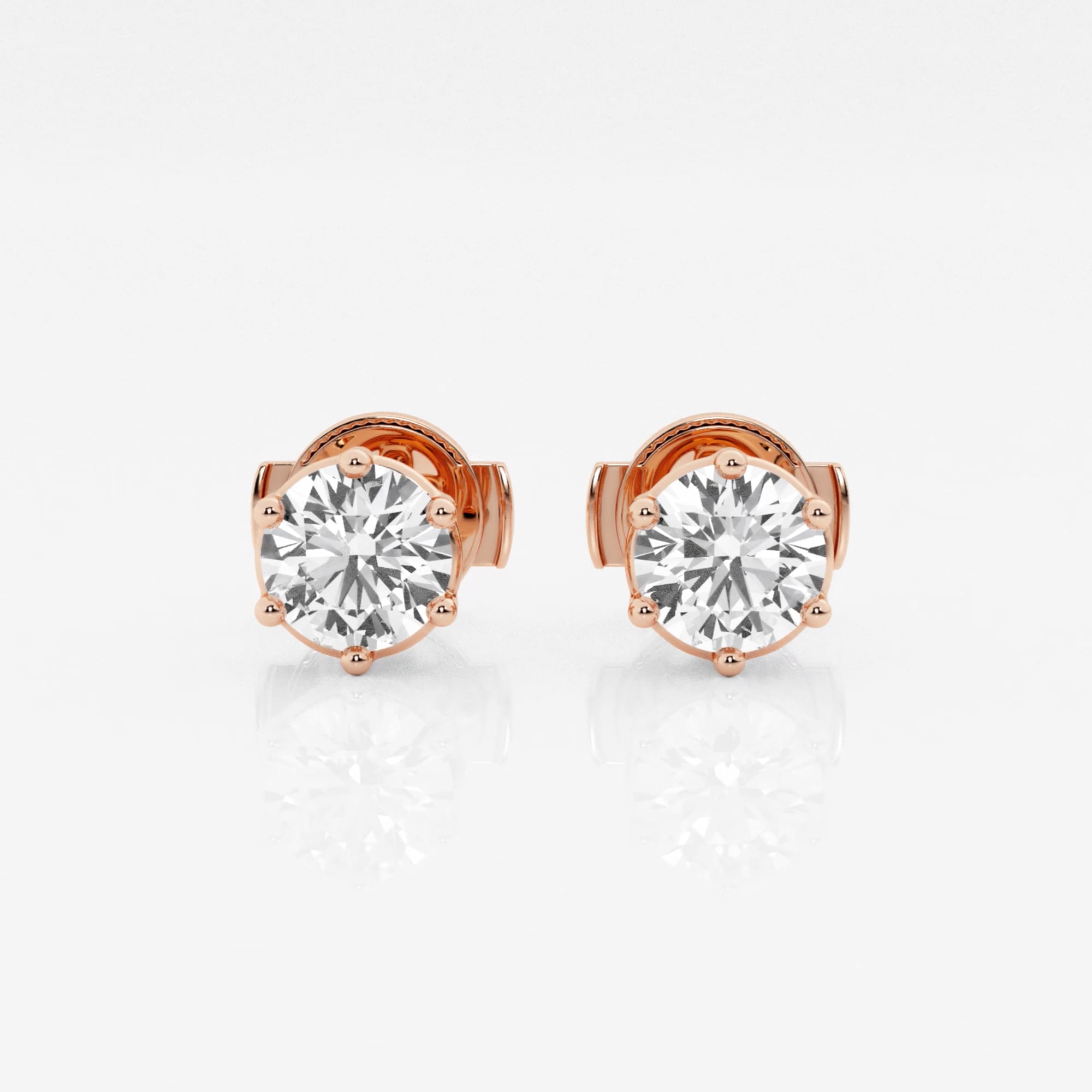 product video for 1 ctw Round Near-Colorless Lab Grown Diamond Six Prong Stud Earrings