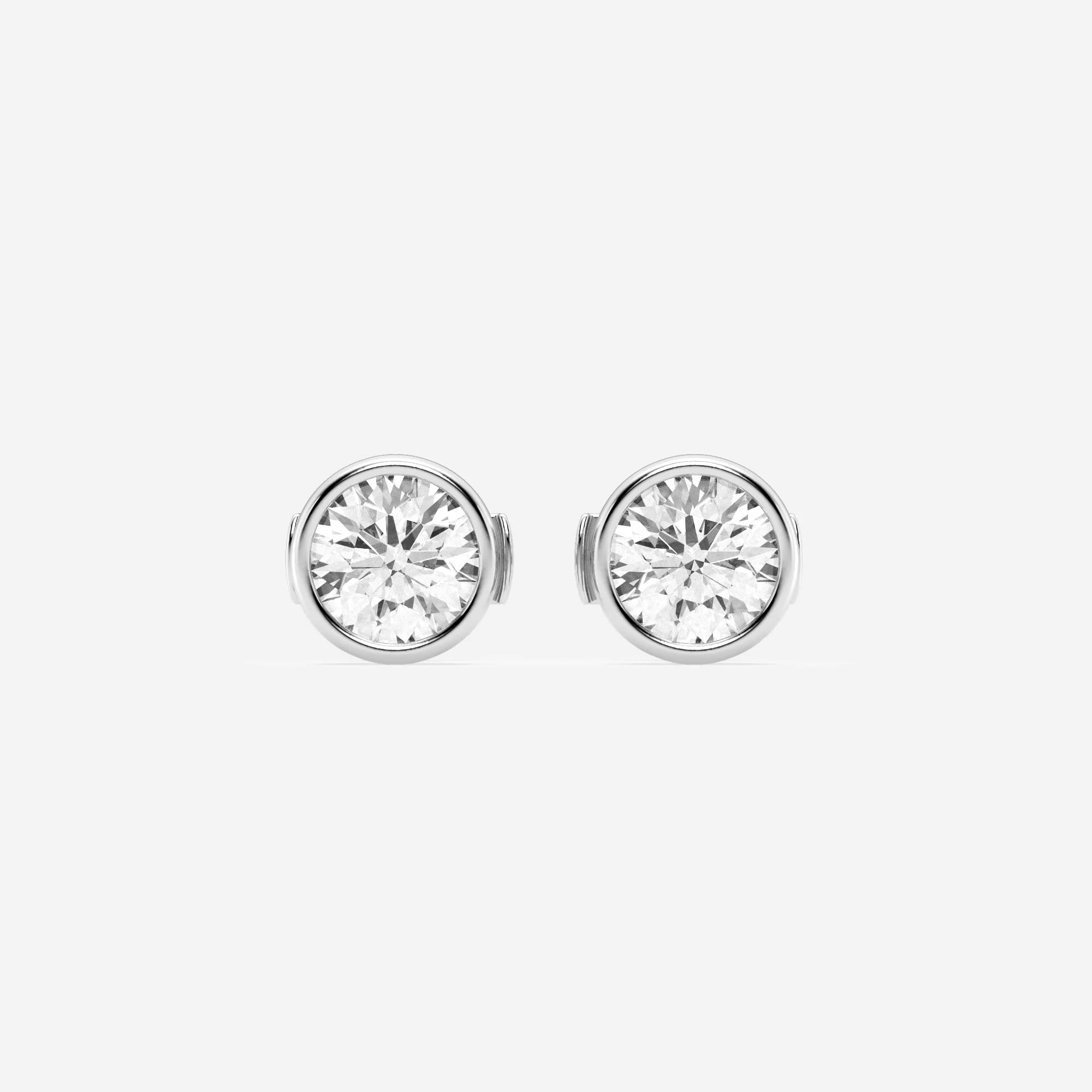 product video for 1 1/2 ctw Round Lab Grown Diamond Bezel Set Filigree Solitaire Certified Stud Earrings