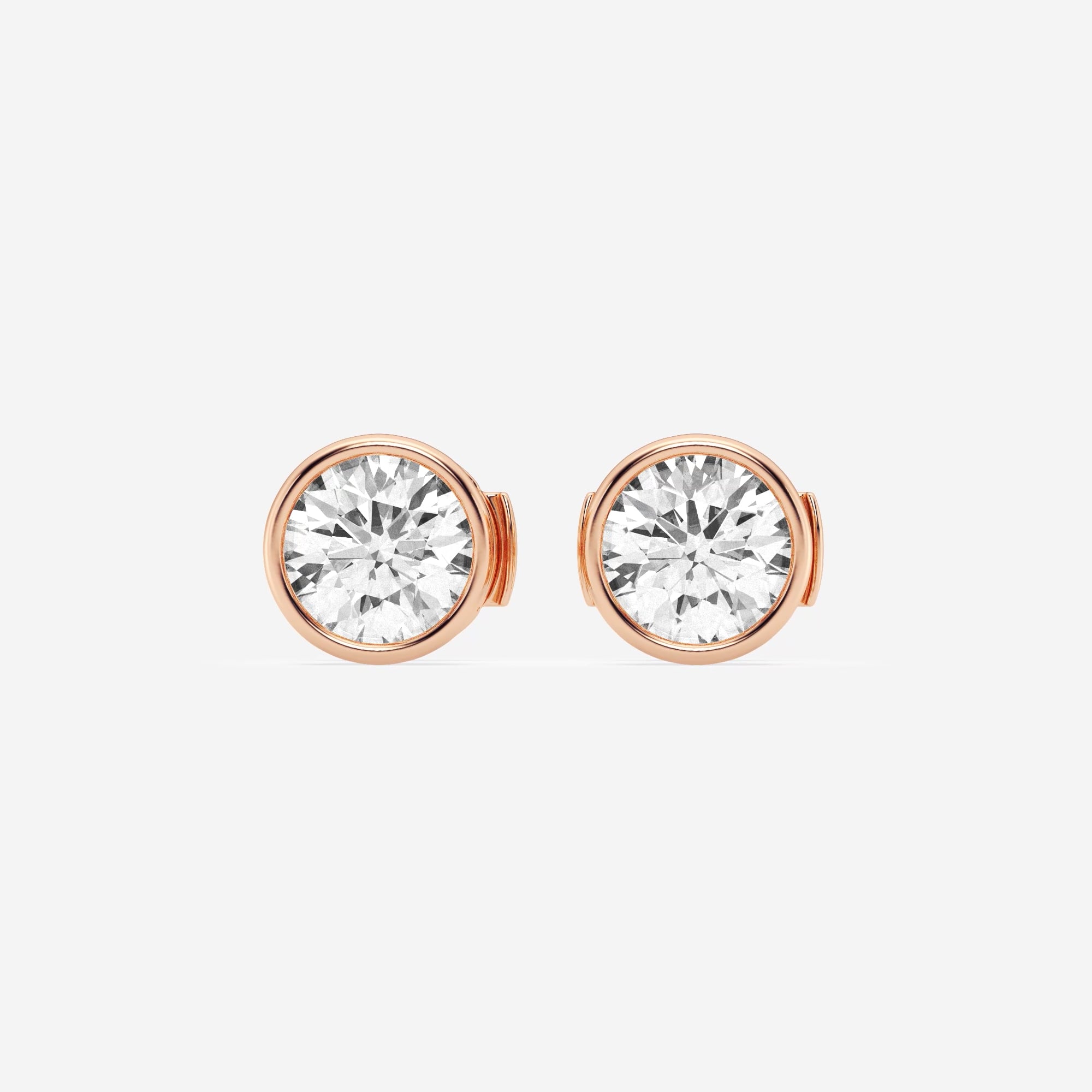 product video for 2 ctw Round Lab Grown Diamond Bezel Set Filigree Solitaire Certified Stud Earrings