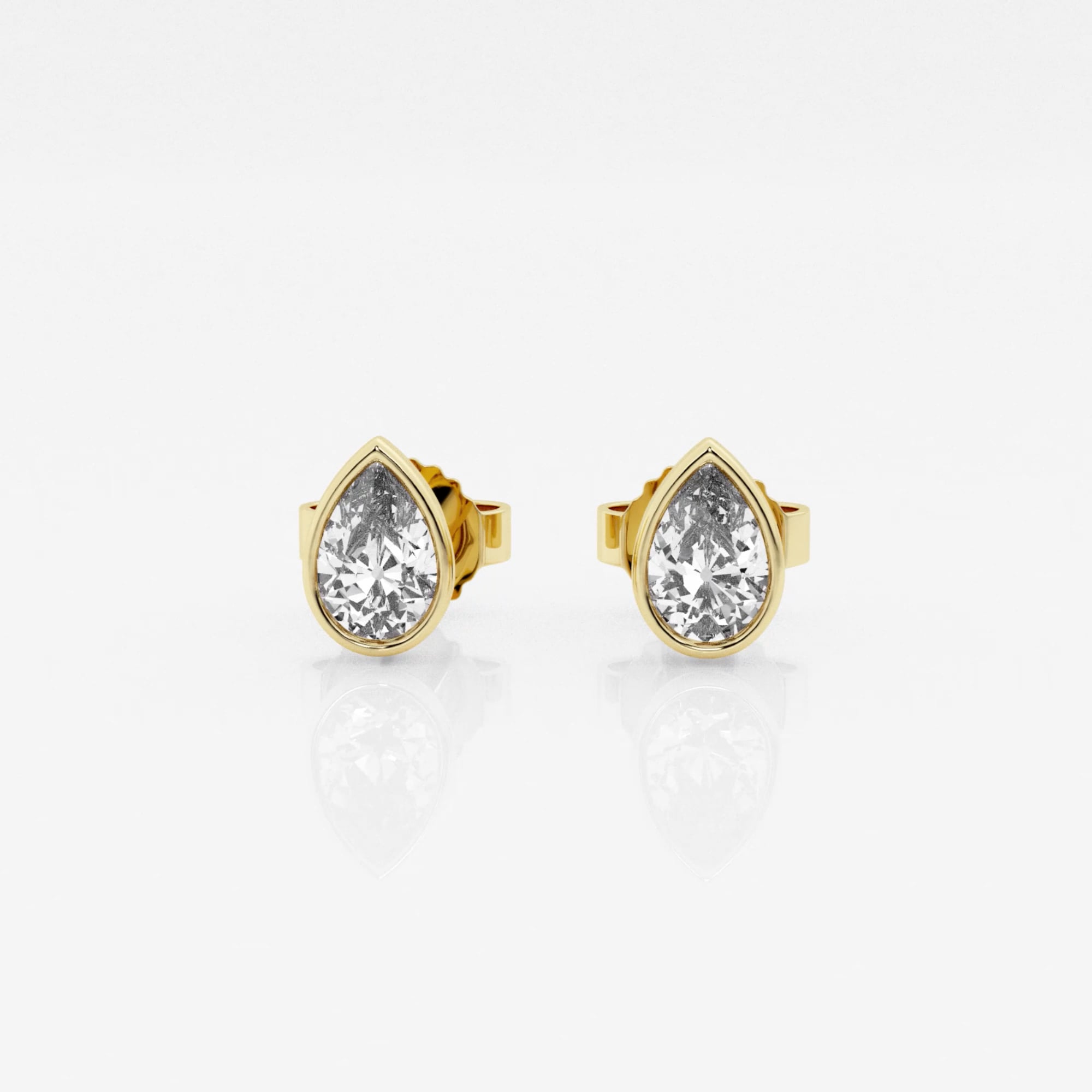 product video for 1/2 ctw Pear Lab Grown Diamond Bezel Set Solitaire Stud Earrings