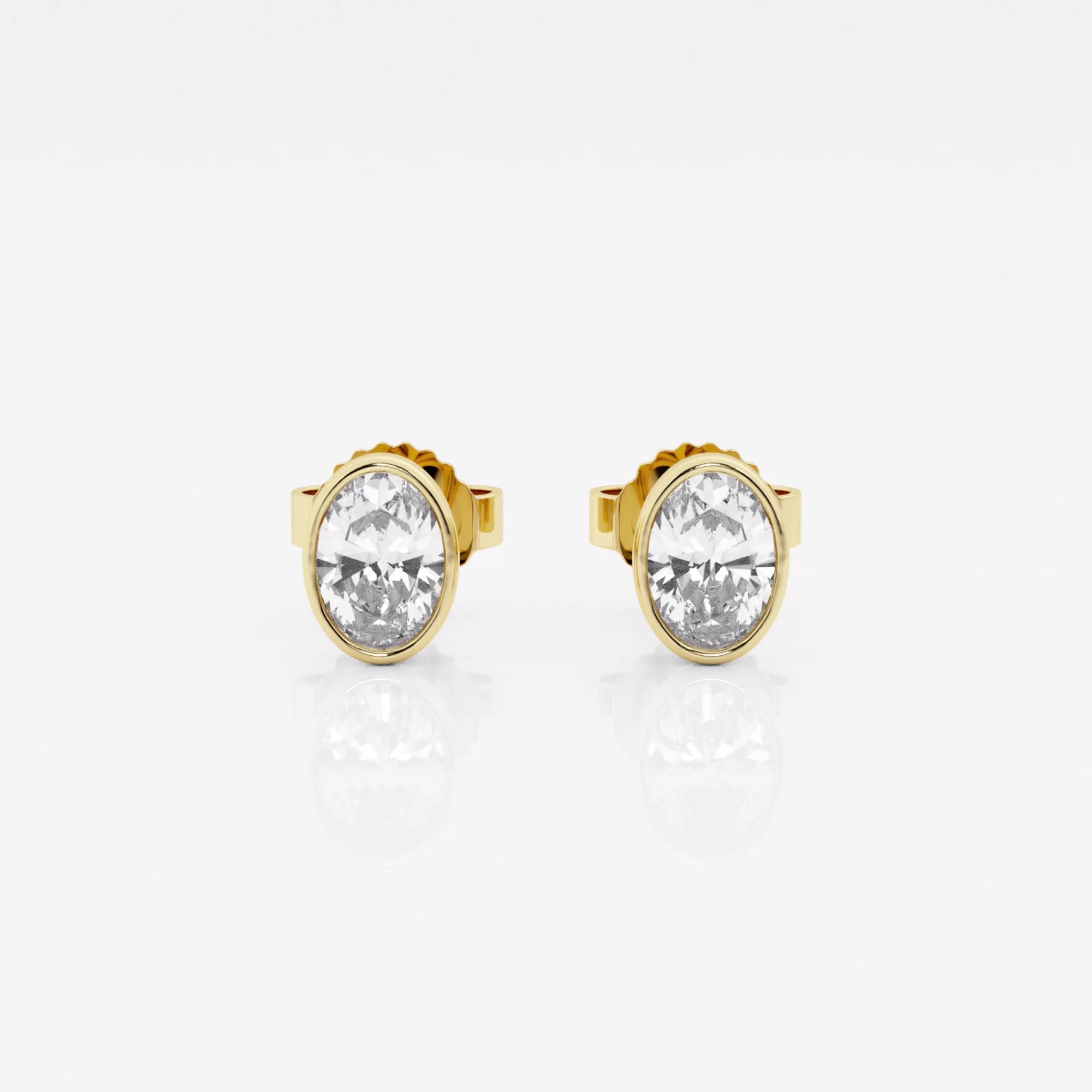 product video for 1/2 ctw Oval Lab Grown Diamond Bezel Set Solitaire Stud Earrings