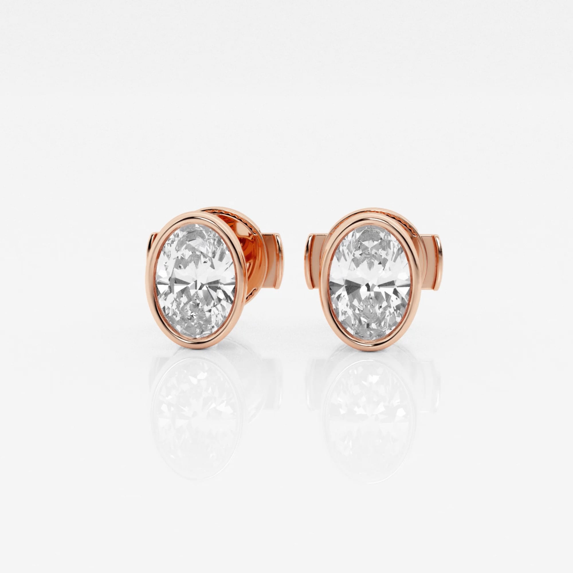product video for 1 ctw Oval Lab Grown Diamond Bezel Set Solitaire Stud Earrings