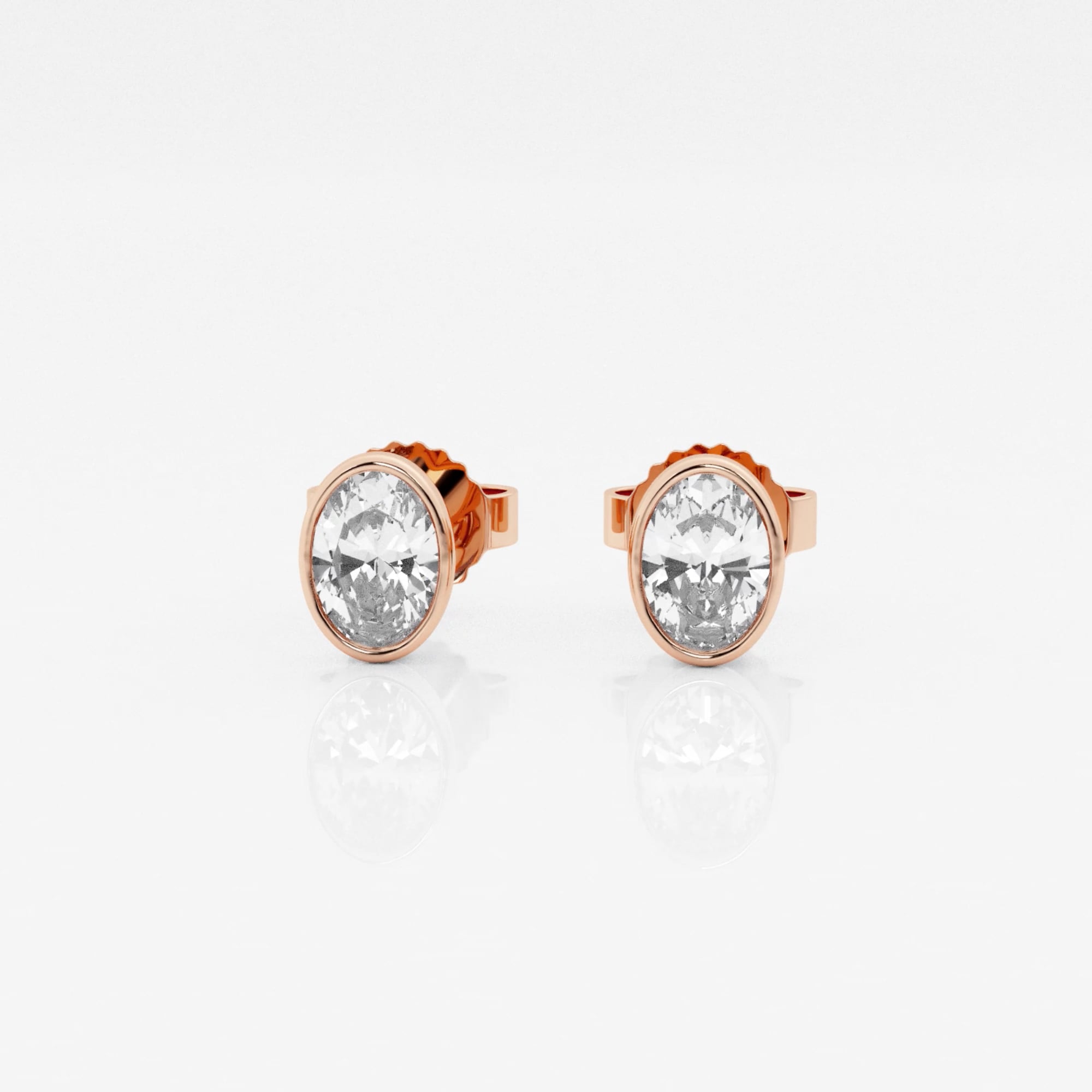 product video for 1/2 ctw Oval Lab Grown Diamond Bezel Set Solitaire Stud Earrings