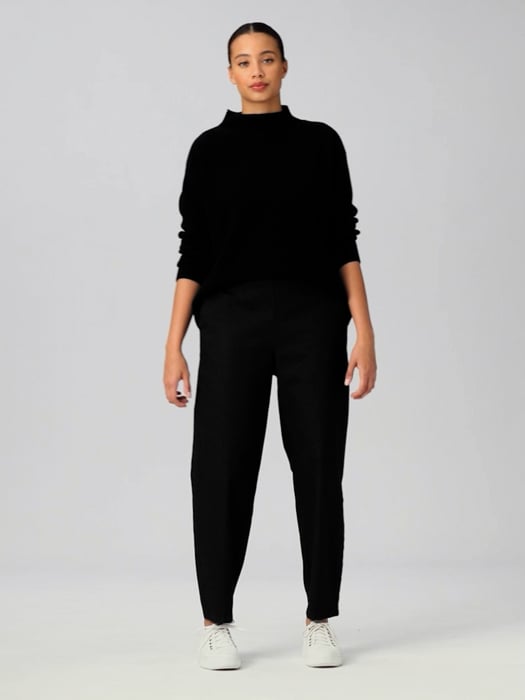 Lululemon Mixed Fabric Relaxed-Fit Tapered High-Rise Pant - Black - lulu  fanatics