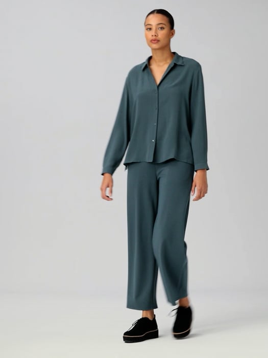 EILEEN FISHER TENCEL™ Ponte Cropped Wide-Leg Pants