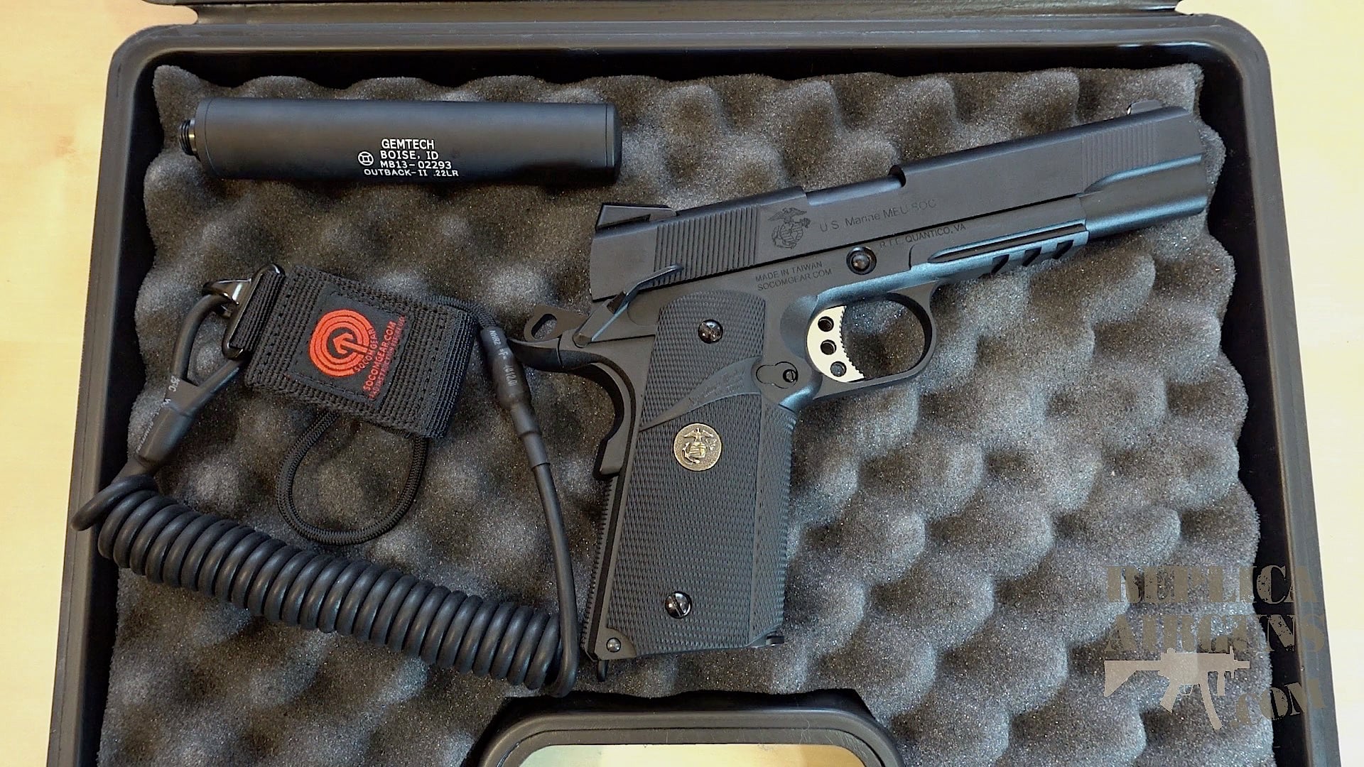 ASG Socom Gear US Marine MEU SOC 1911 GBB Airsoft Pistol Table Top Review