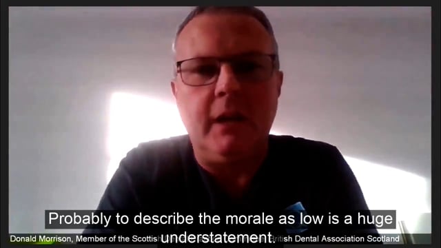 GDP Donald Morrison from BDA Scotland giving evidence on behalf of the dental profession