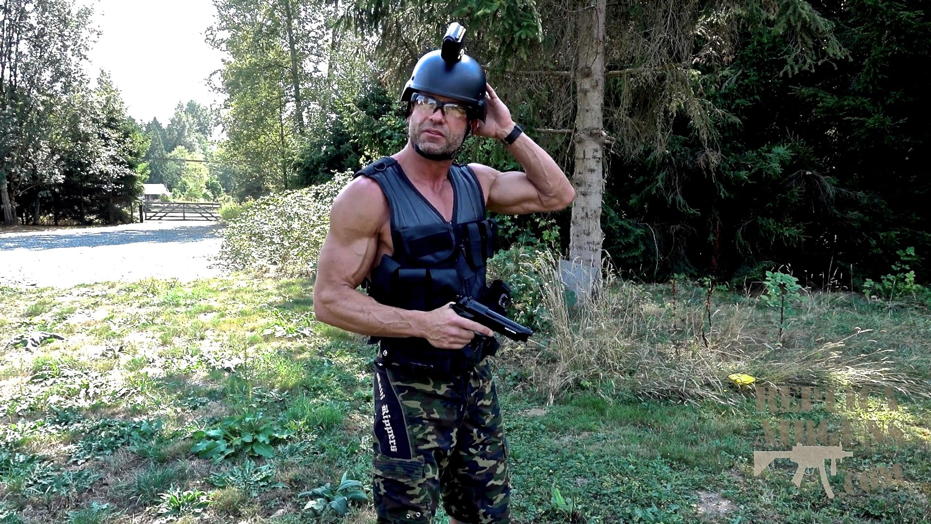First Person Shooting Clay Pigeons with KJWorks M9A1 and 1911