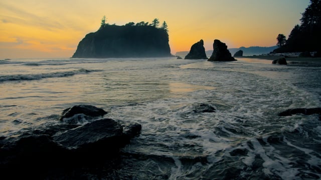 Spectacular Sunset Nature Scenery at Ruby Beach - Relaxation Video + Nature Sounds - Episode #1