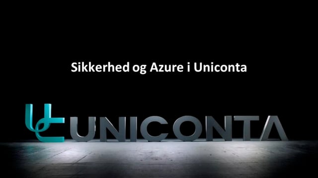 Sikkerhed og Azure i Uniconta