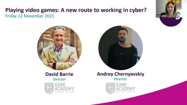 Friday 12 November 2021 - Playing video games: A new route to working in cyber?