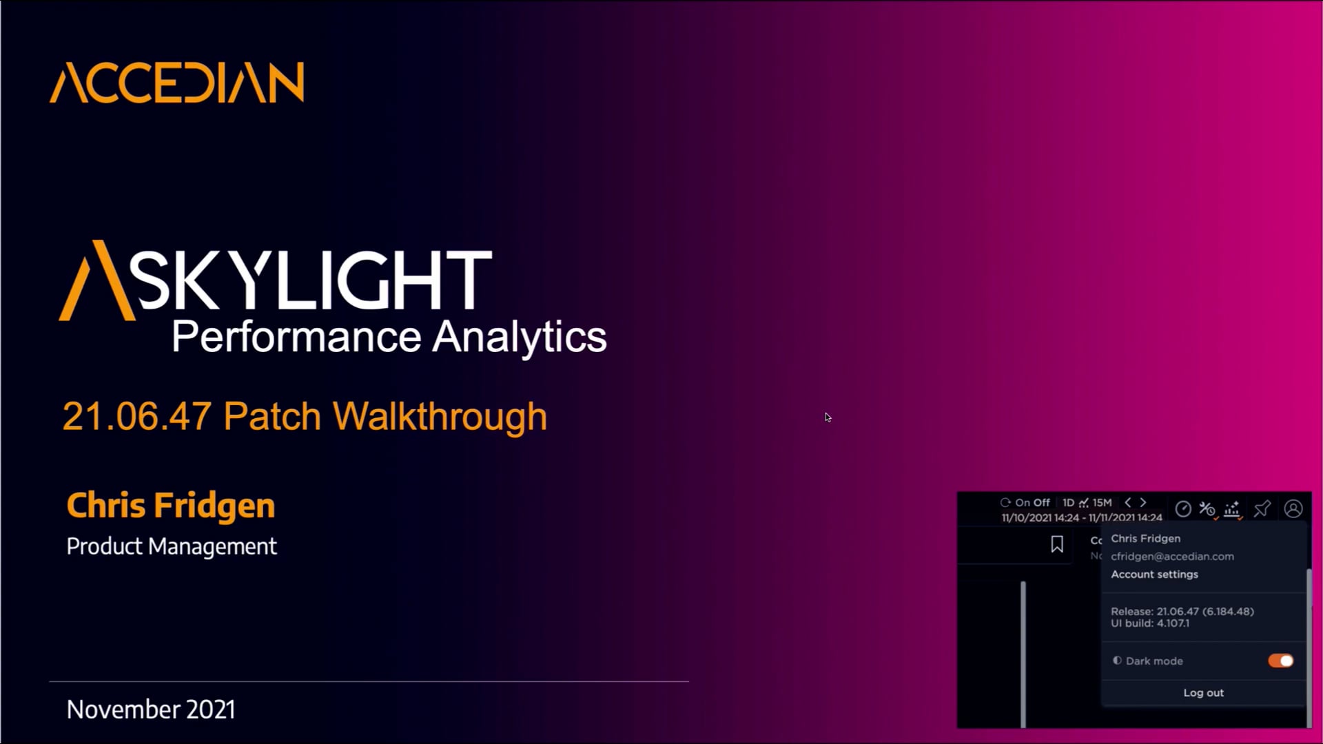 Skylight Analytics 21.06.47 Patch Walkthrough on Vimeo