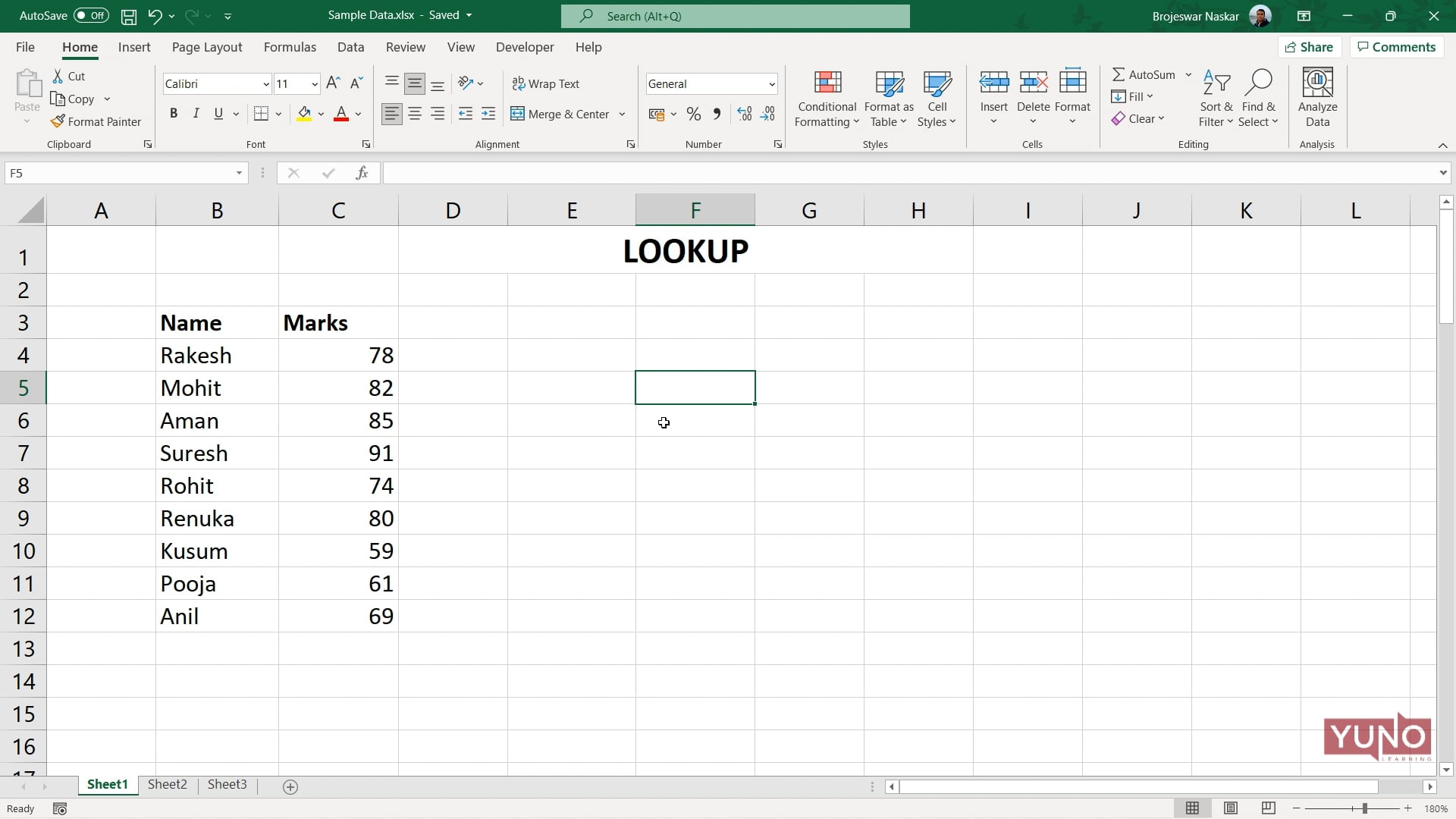 Excel: LOOKUP Function