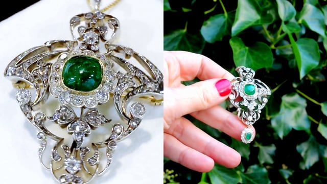 Vintage Gold Tone Emerald Green Brooch/pendant by Celebrity N.Y. - Etsy  Canada