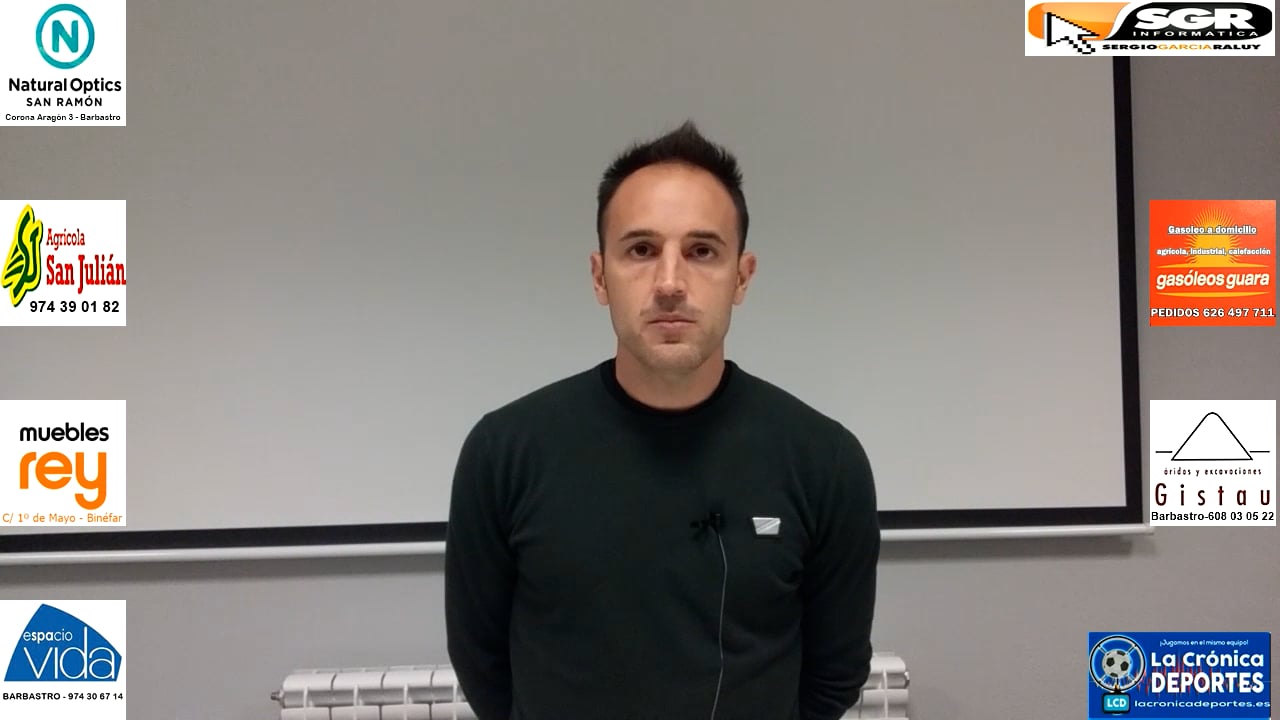 DAVID GIMÉNEZ (Entrenador CD Binéfar) CD Binéfar 2-1 CD Robres / Jornada 11 / 3ª División