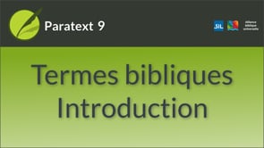 Termes bibliques Introduction