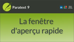 Presentation de la fenêtre d'aperçu rapide