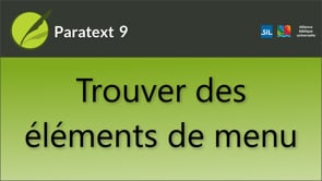 Trouver des éléments de menu
