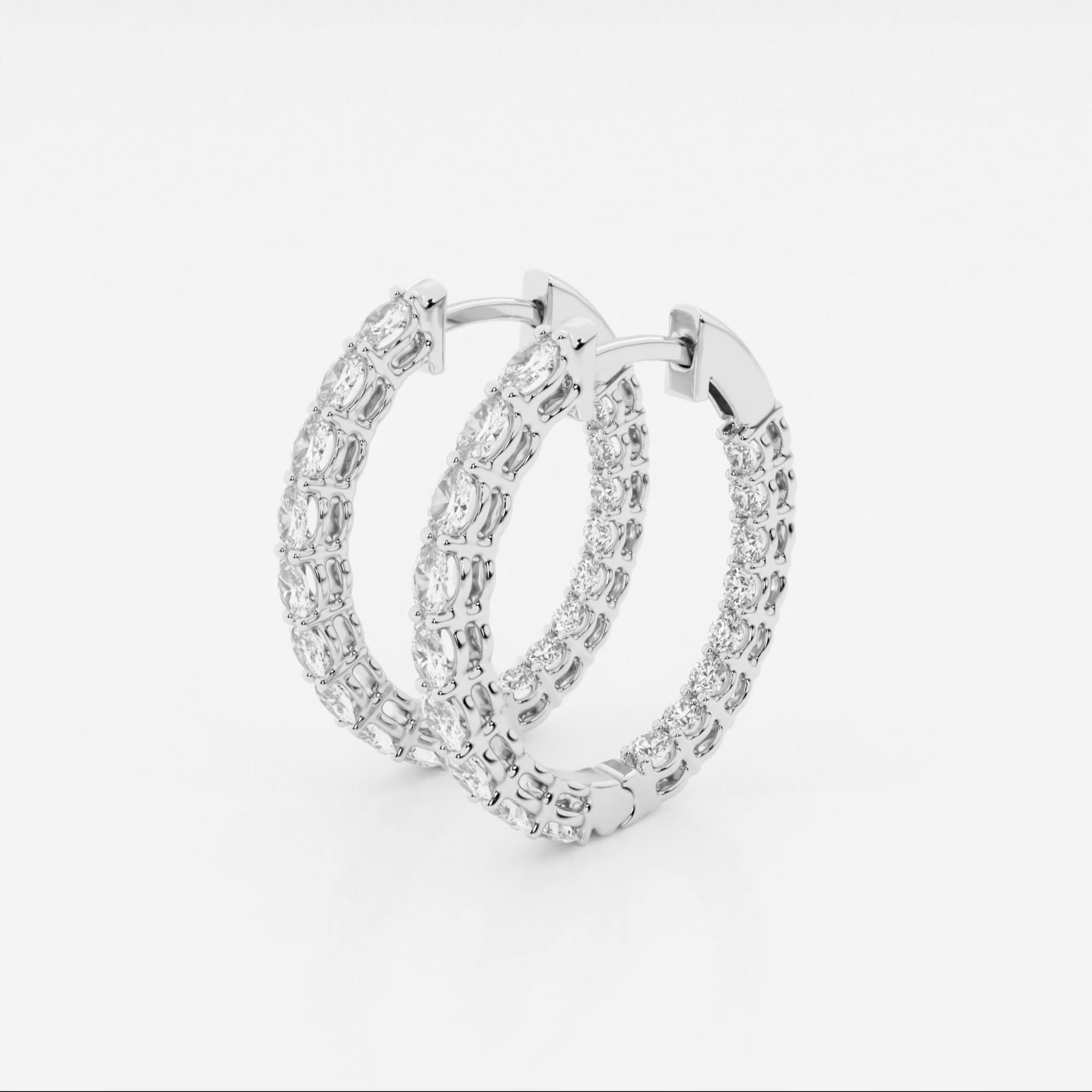 product video for 2 ctw Oval Lab Grown Diamond Inside Out Hoop Earrings