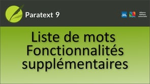 Liste de mots - Fonctionnalités supplémentaires