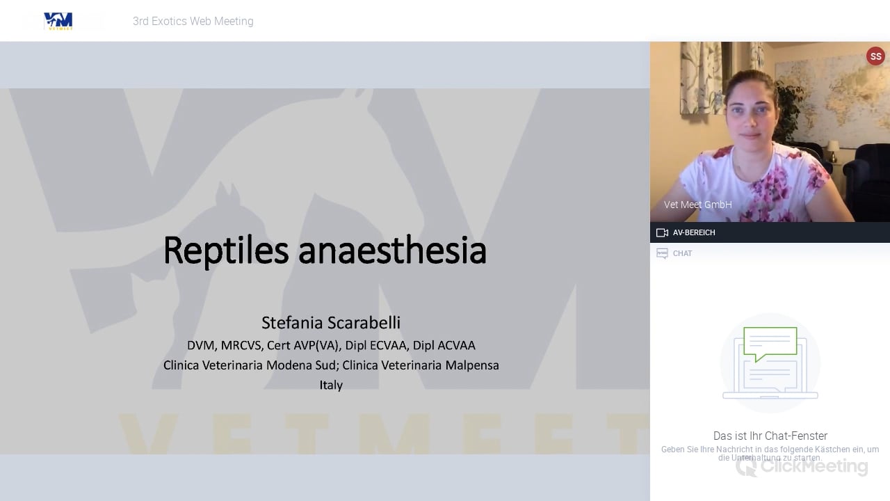 Anaesthesia of reptiles