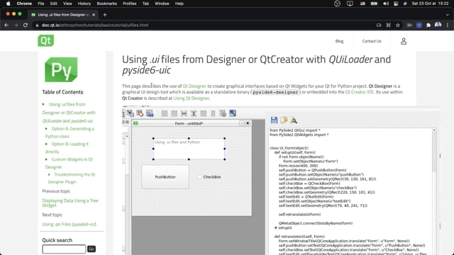 Charger l'interface de Qt Designer