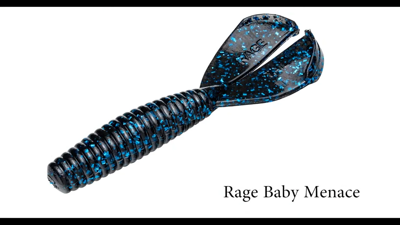 Strike King Rage Menace Bait - Pearl Flash Color, Soft Plastic Fishing Lure For Bass