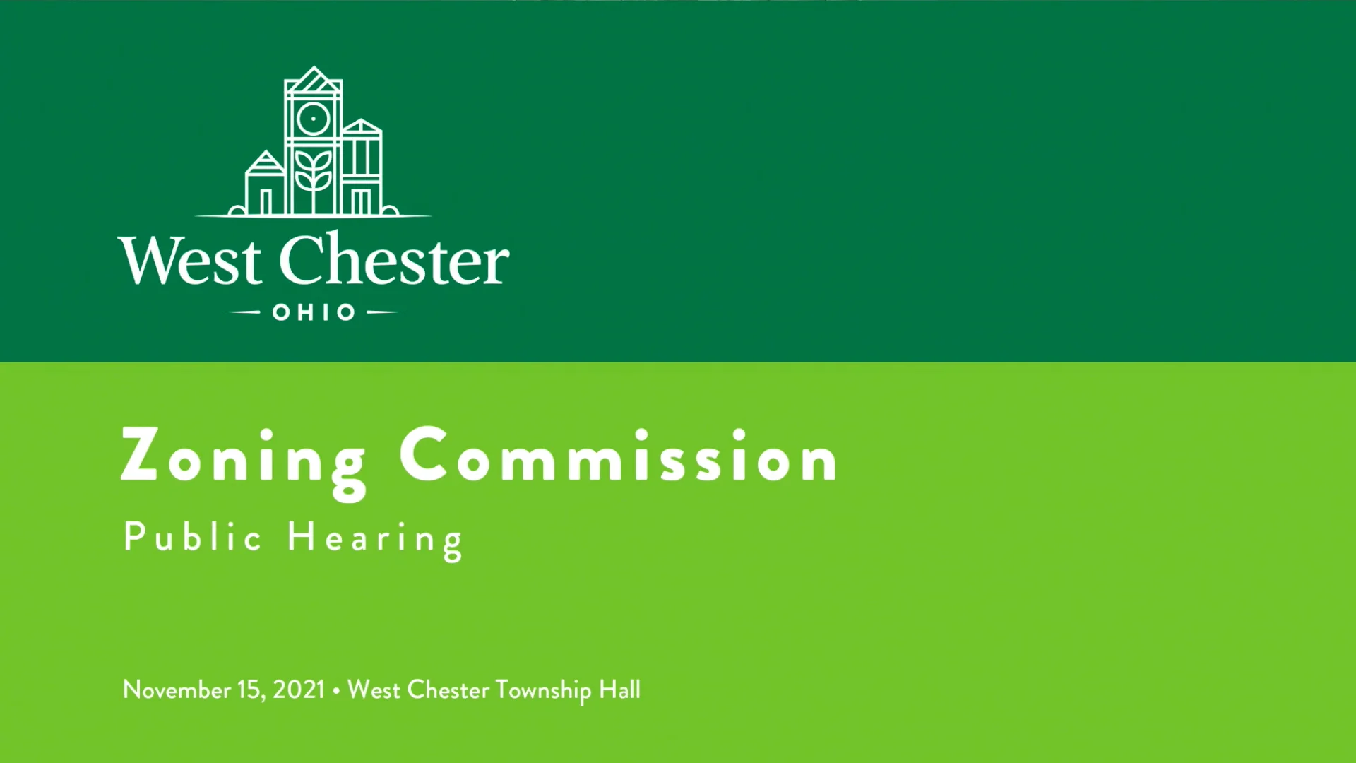 West Chester Township Zoning Commission Public Hearing November 15