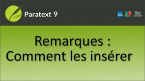 Comment insérer des remarques
