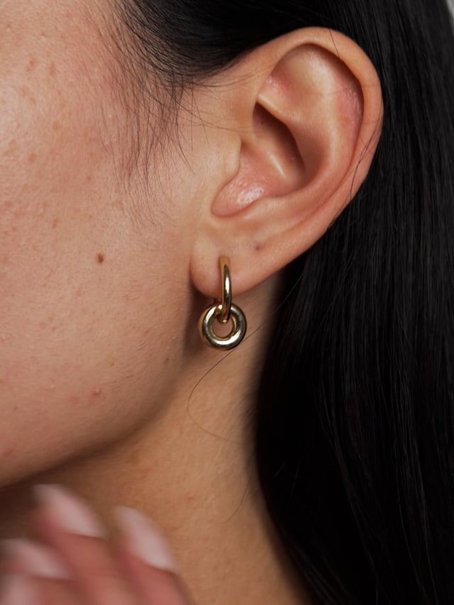 Gold Double Hoops Earrings - Duo