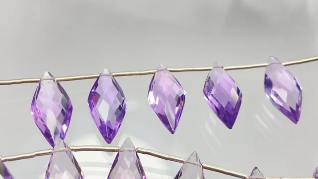 ピンクアメジスト（紫水晶） ダイヤカット18×8mm 1連（約13cm 