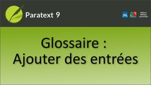 Glossaire ajouter des entrées