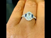 Aquamarine, Diamond, Sapphire, 14ct Ring 11010-0184