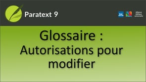 Autorisations pour modifier le glossaire