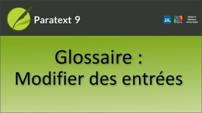 Comment modifier des entrées de glossaire