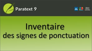 Inventaire des signes de ponctuation