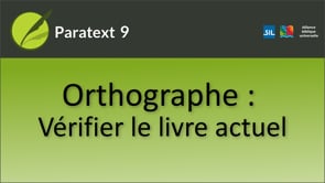 Vérifier l'orthographe du livre actuel