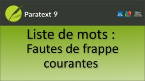 Liste de mots - Fautes de frappe courantes
