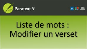 Outil Liste de mots - modifier un verset